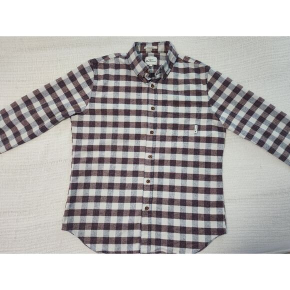 Ben Sherman Men’s Plaid Stretch Fit Shirt Size M – Long Sleeve - Picture 2 of 8